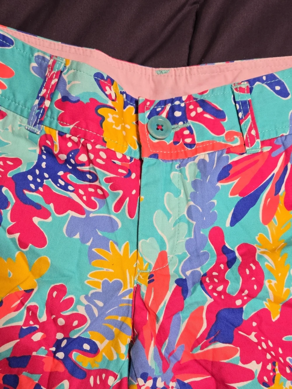 Lilly Pulitzer The Callahan Turquoise Floral Print Shorts Size 2